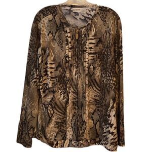 Chico’s Reptile Print Long Sleeve Top